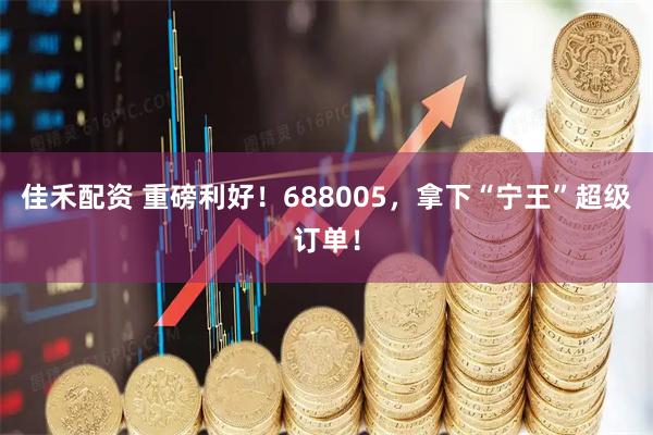 佳禾配资 重磅利好！688005，拿下“宁王”超级订单！